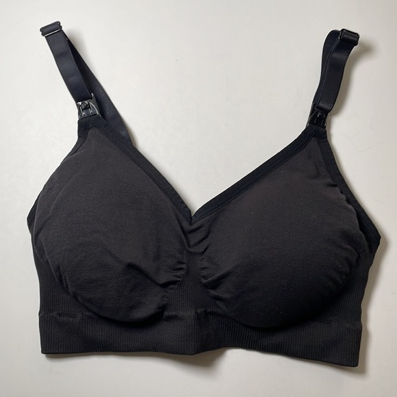 BRAVADO 11008BA Bra S/P Black Removable Pads Nursing Maternity Modest Wireless - Picture 1 of 10